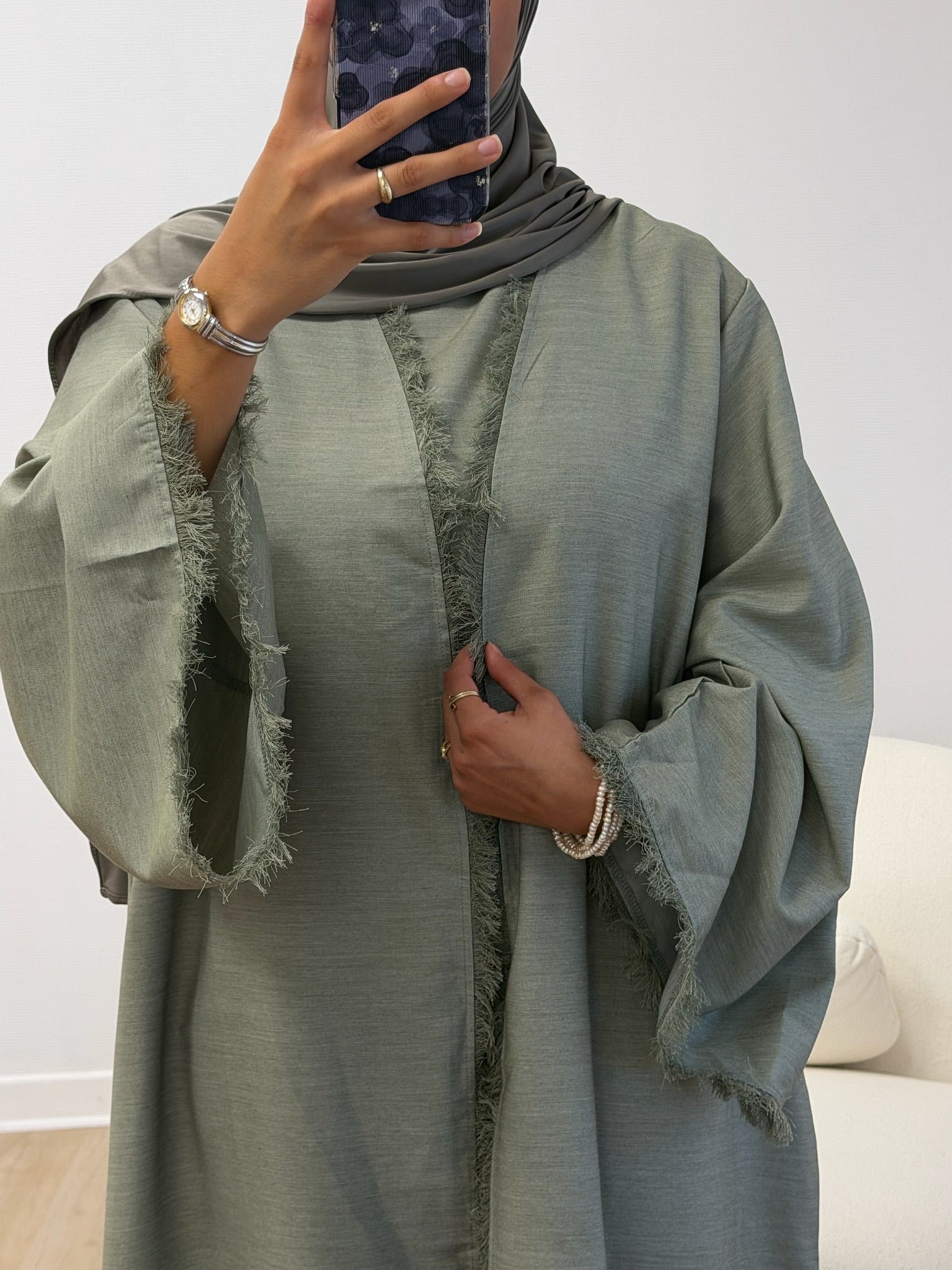 Abaya Hadia Vert d’eau