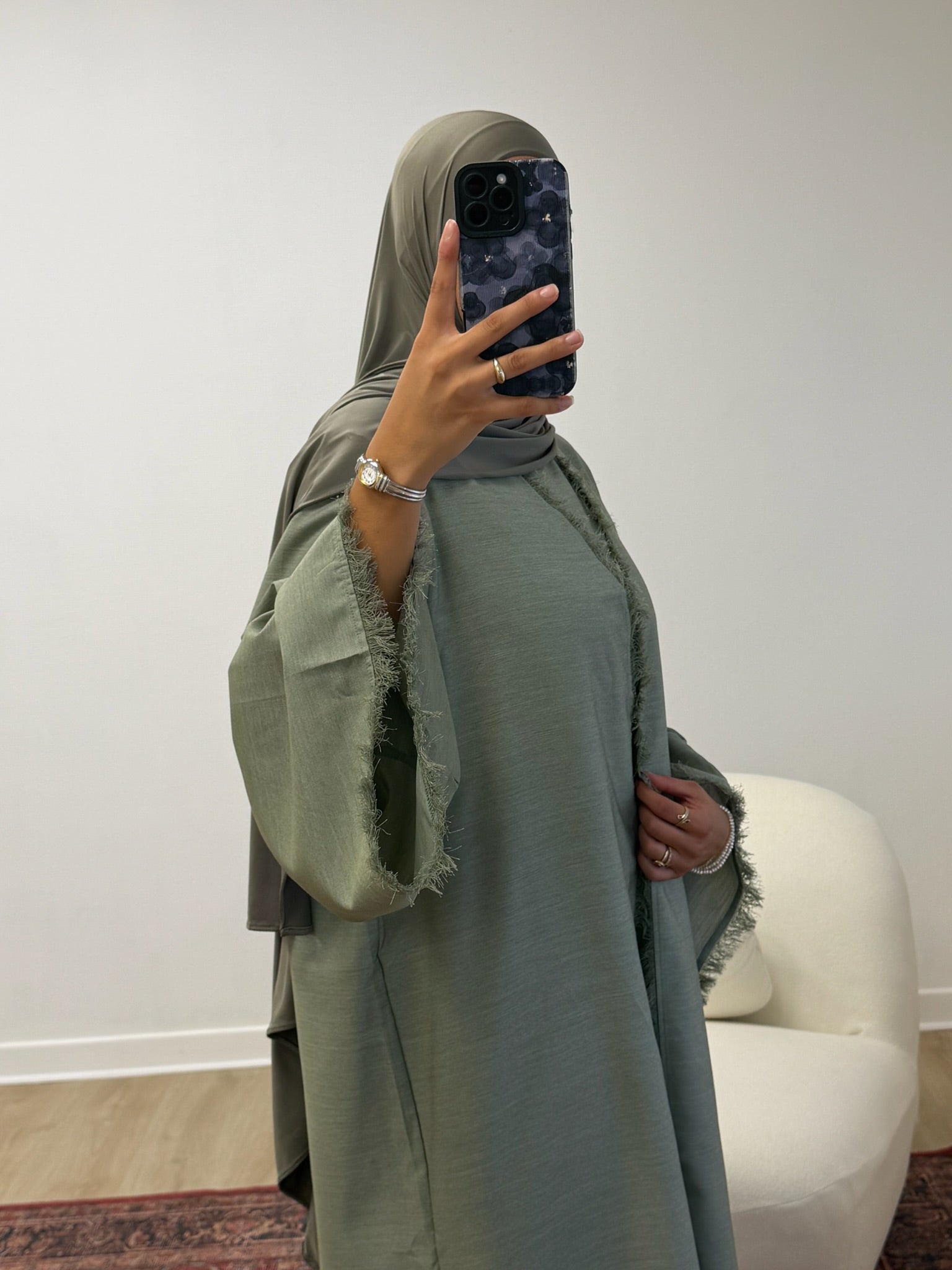 Abaya Hadia Vert d’eau